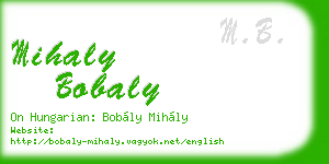 mihaly bobaly business card