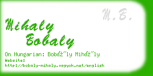 mihaly bobaly business card